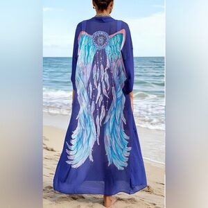 Bohemian Kimono Duster Angel Dreamcatcher Spirit Robe Swimsuit Coverup